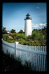 Picket Fence By Plum Island Lighthouse - Gritty Look